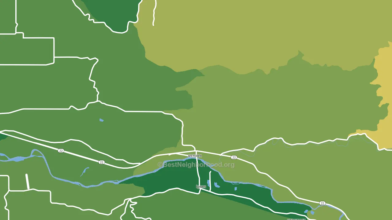 Mehama, OR block-group voter-turnout map