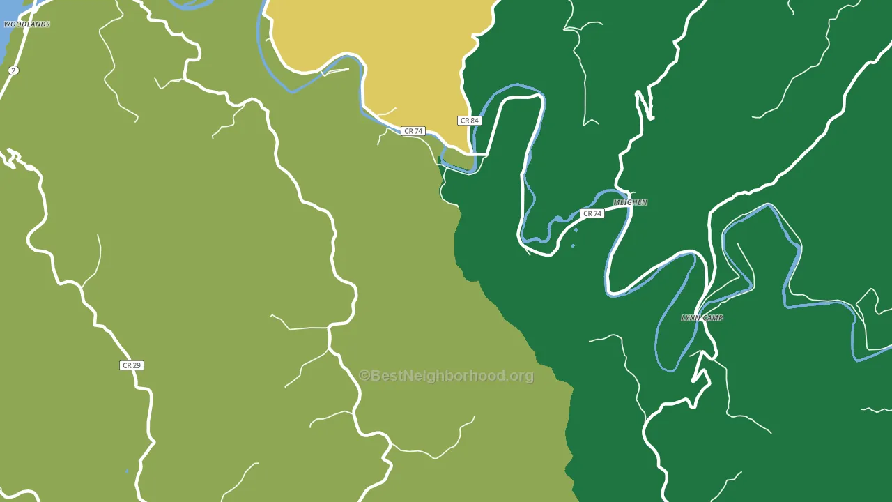 Meighen, WV block-group voter-turnout map