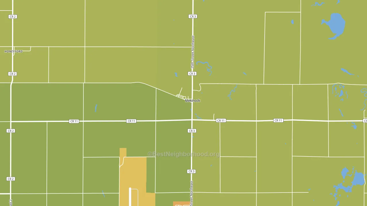 Mekinock, ND block-group voter-turnout map