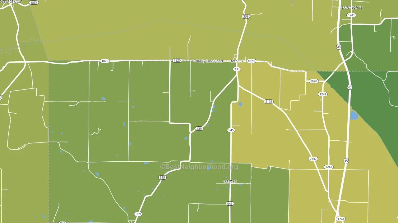 Melber, KY block-group voter-turnout map