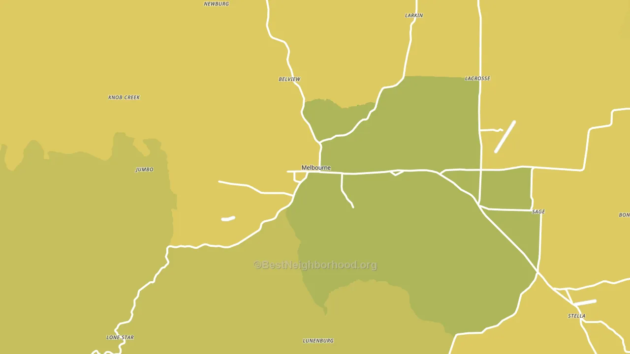 Melbourne, AR block-group voter-turnout map