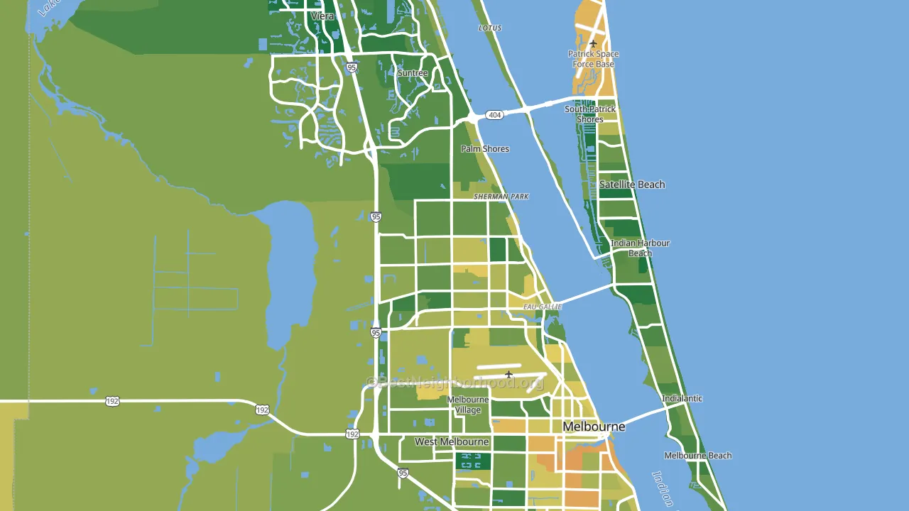 Melbourne, FL block-group voter-turnout map