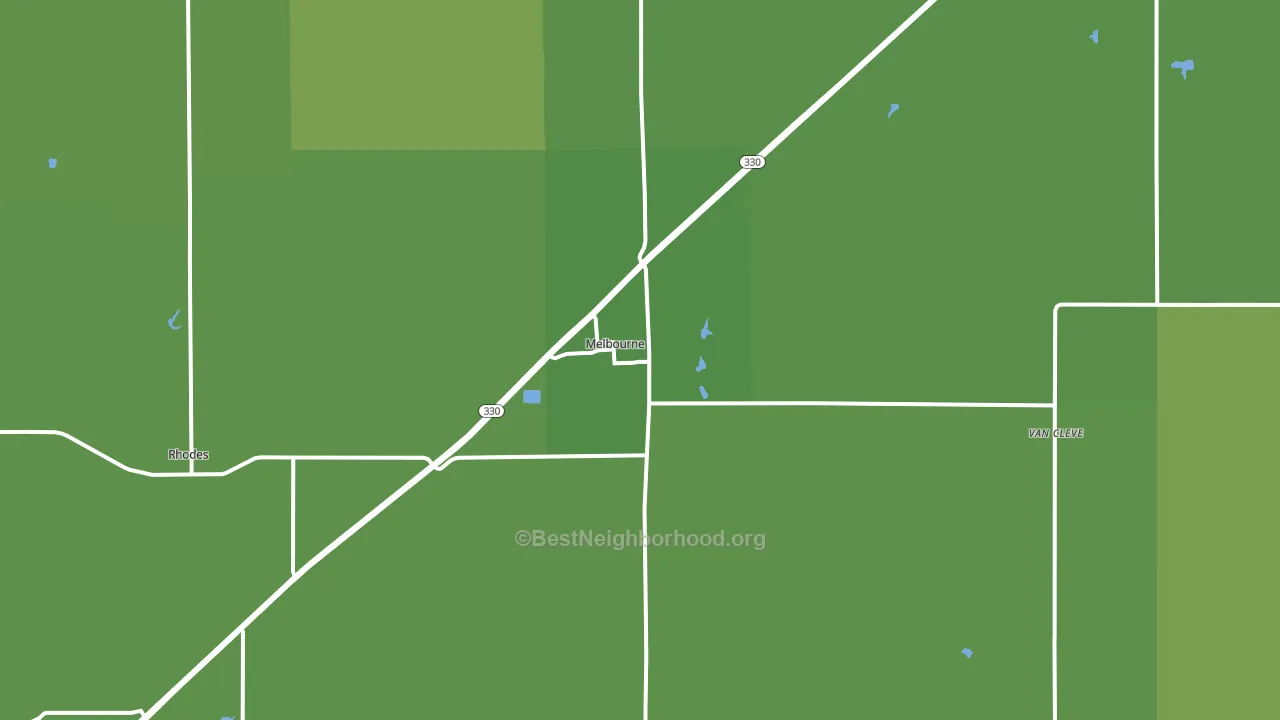 Melbourne, IA block-group voter-turnout map