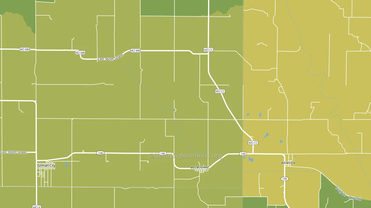 Melbourne, MO block-group voter-turnout map
