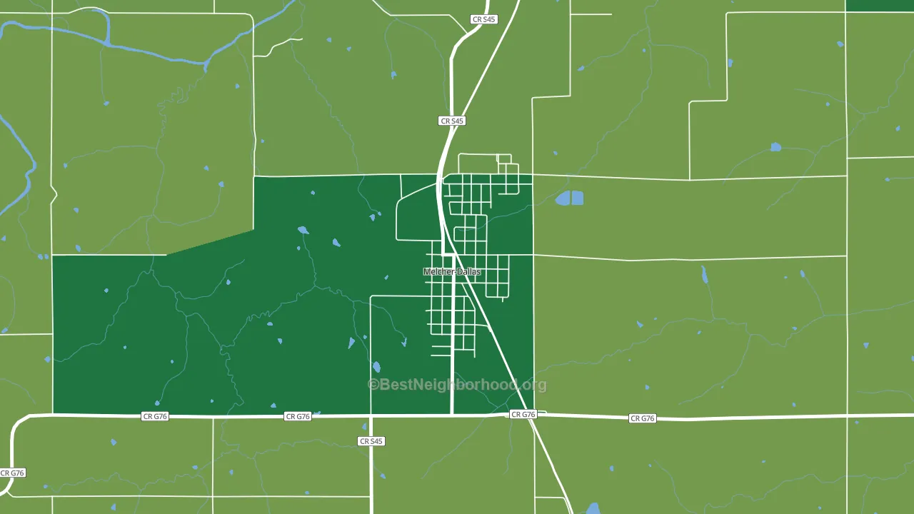 Melcher-Dallas, IA block-group voter-turnout map
