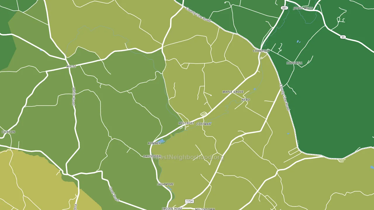 Melcroft, PA block-group voter-turnout map