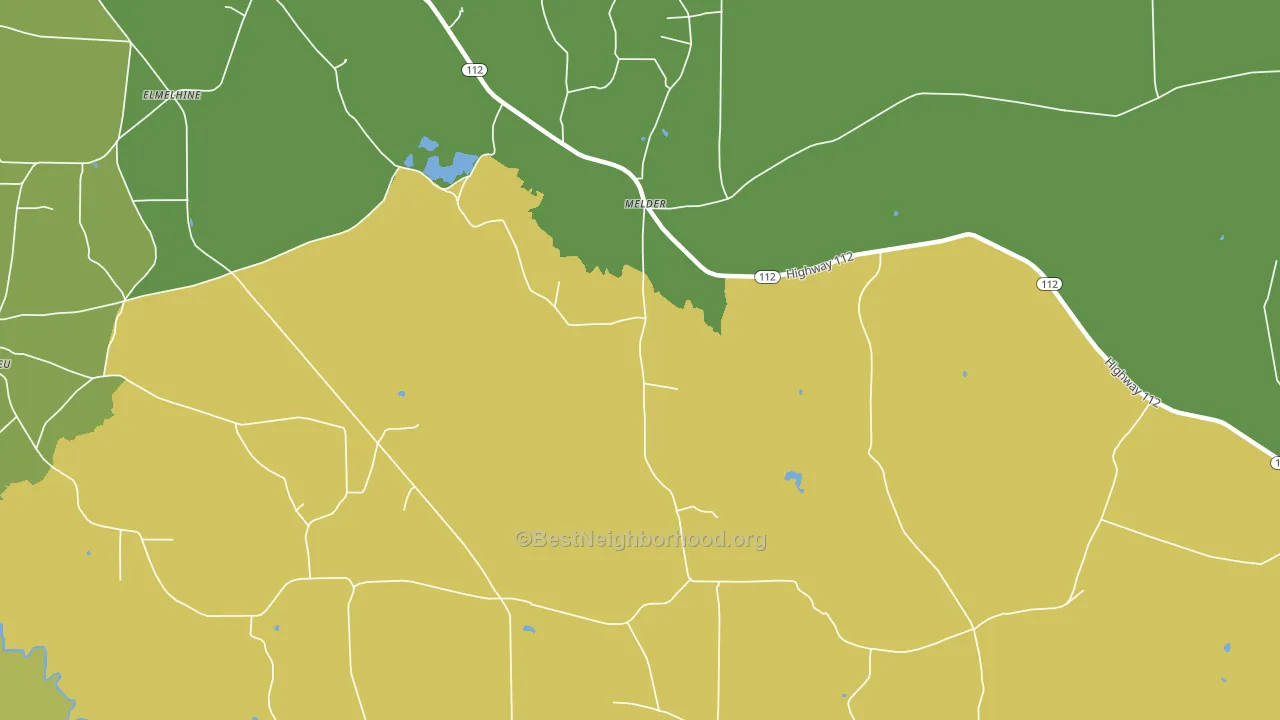 Melder, LA block-group voter-turnout map