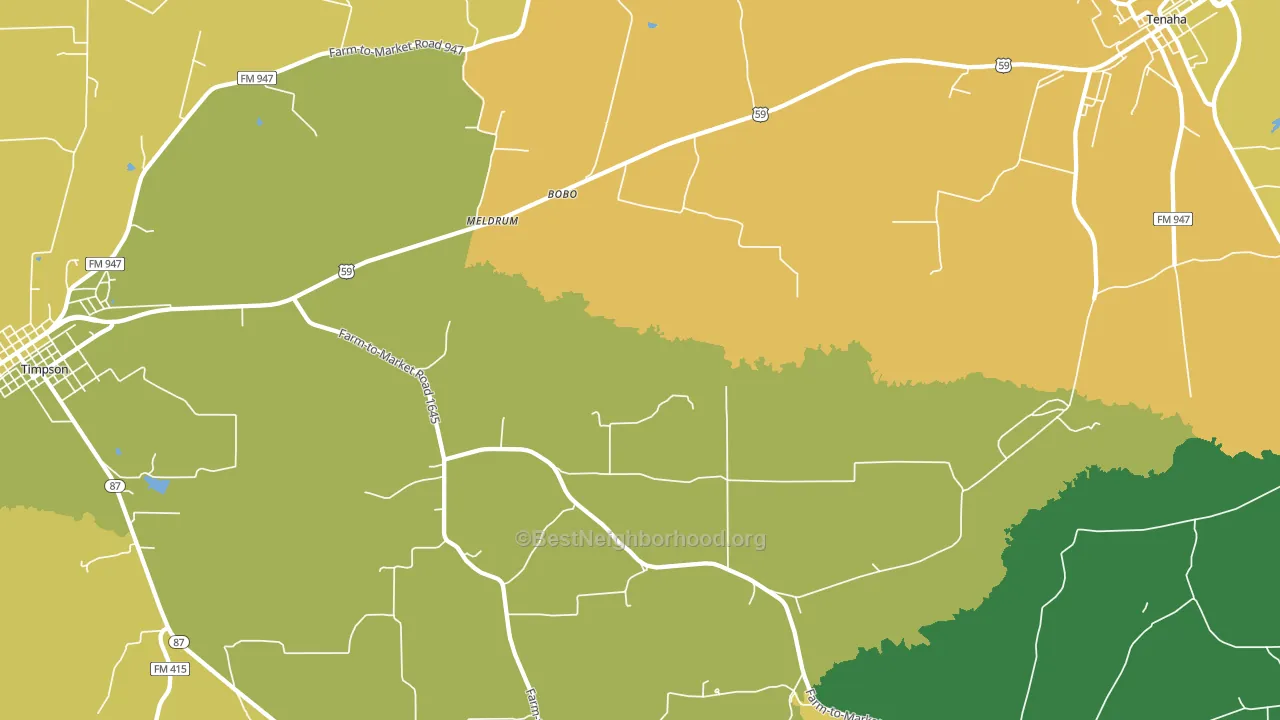 Meldrum, TX block-group voter-turnout map