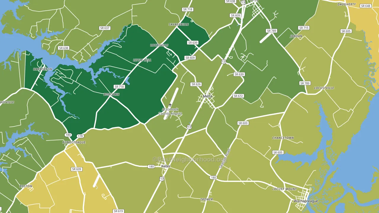 Melfa, VA block-group voter-turnout map
