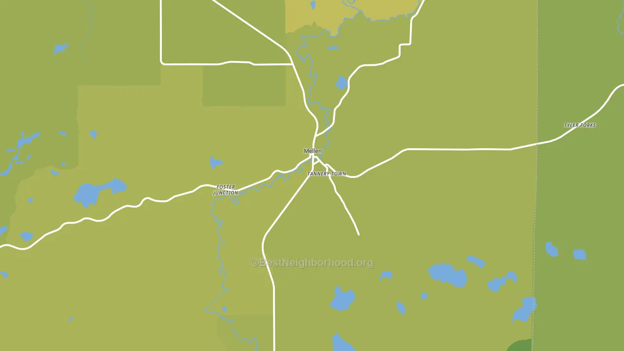 Mellen, WI block-group voter-turnout map