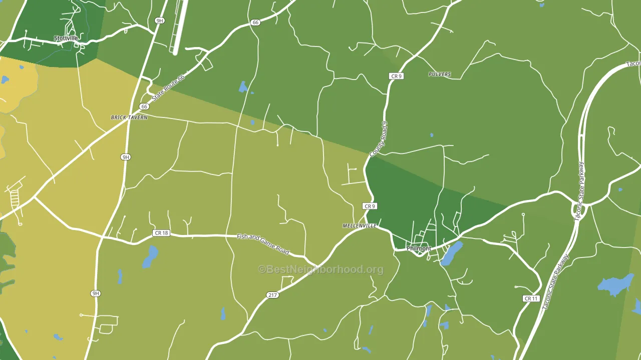 Mellenville, NY block-group voter-turnout map