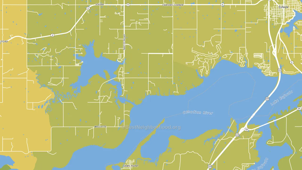 Mellette, OK block-group voter-turnout map