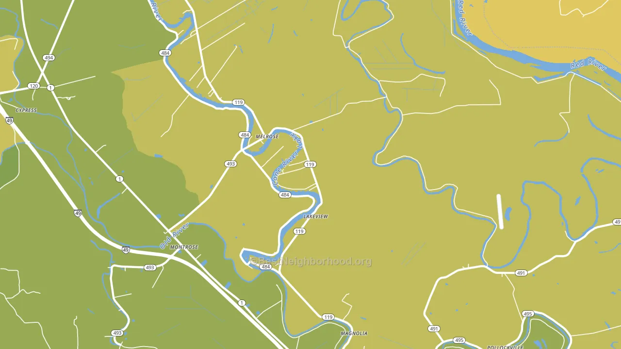Melrose, LA block-group voter-turnout map