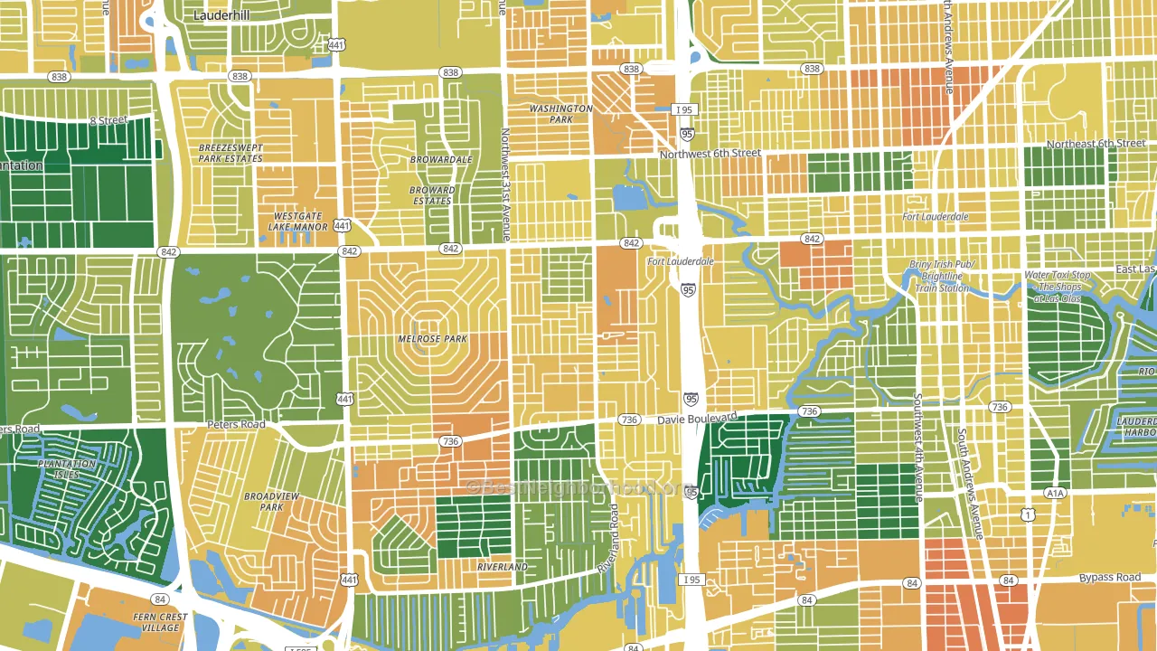 Melrose Manors, Fort Lauderdale, FL block-group voter-turnout map