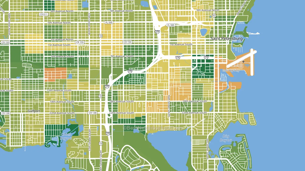 Melrose Mercy, St. Petersburg, FL block-group voter-turnout map