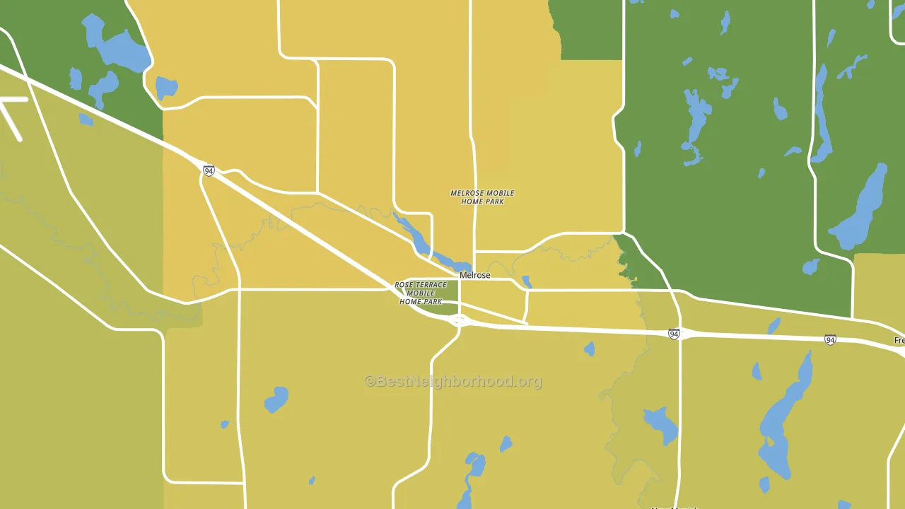 Melrose, MN block-group voter-turnout map