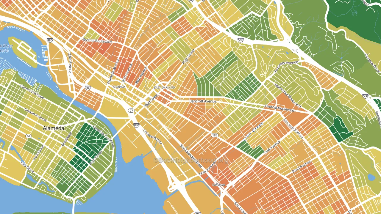 Melrose, Oakland, CA block-group voter-turnout map