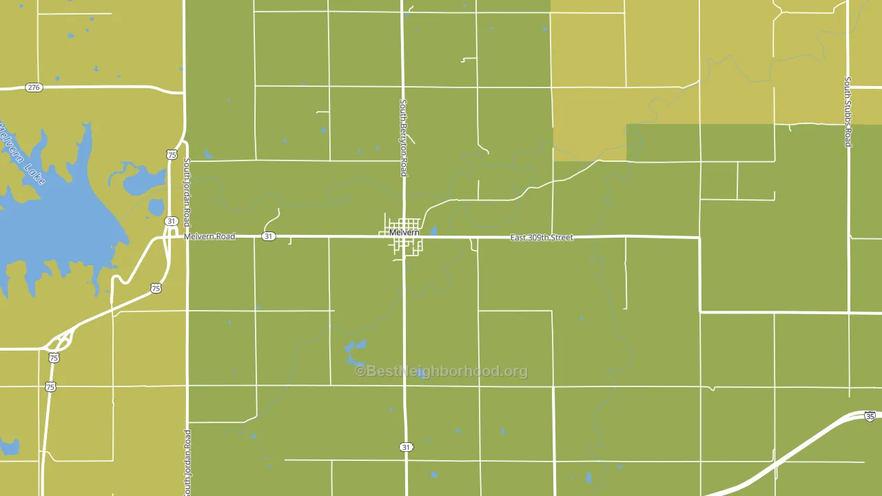 Melvern, KS block-group voter-turnout map