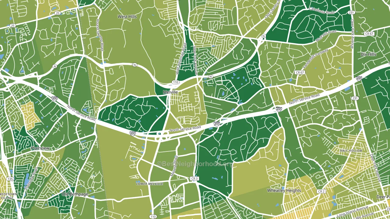 Melville, NY block-group voter-turnout map