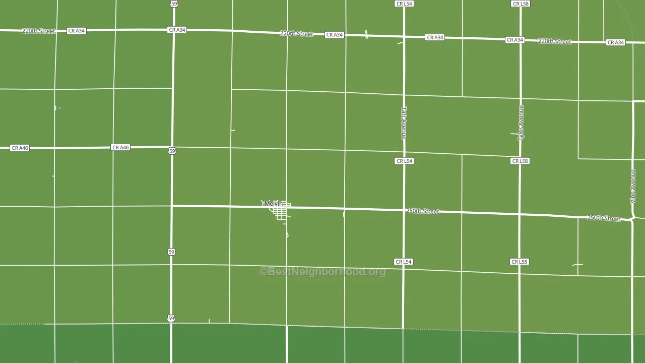 Melvin, IA block-group voter-turnout map