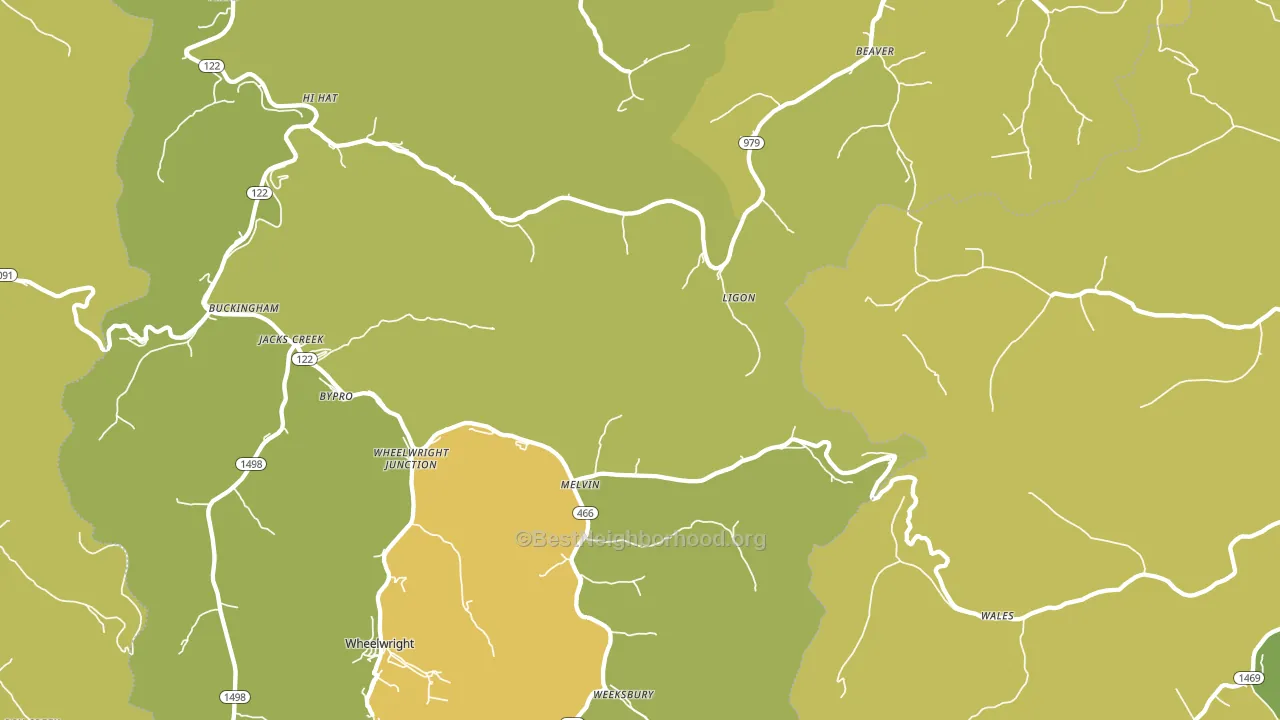Melvin, KY block-group voter-turnout map