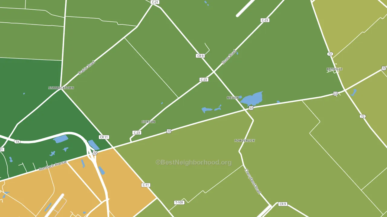 Melvin, OH block-group voter-turnout map