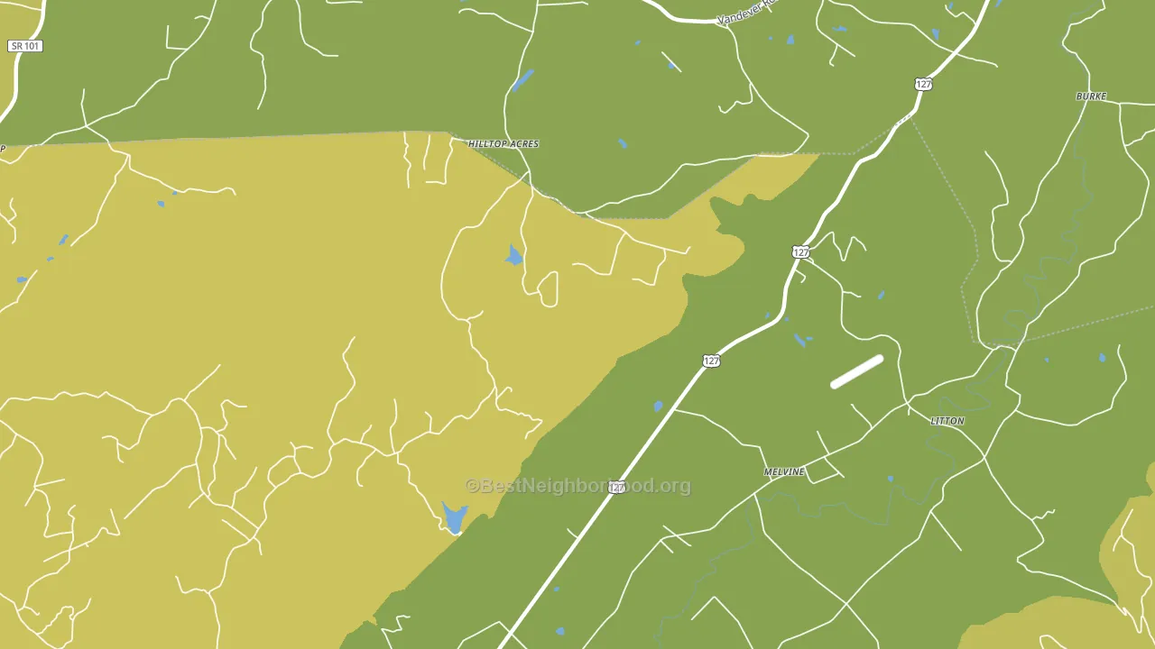 Melvine, TN block-group voter-turnout map