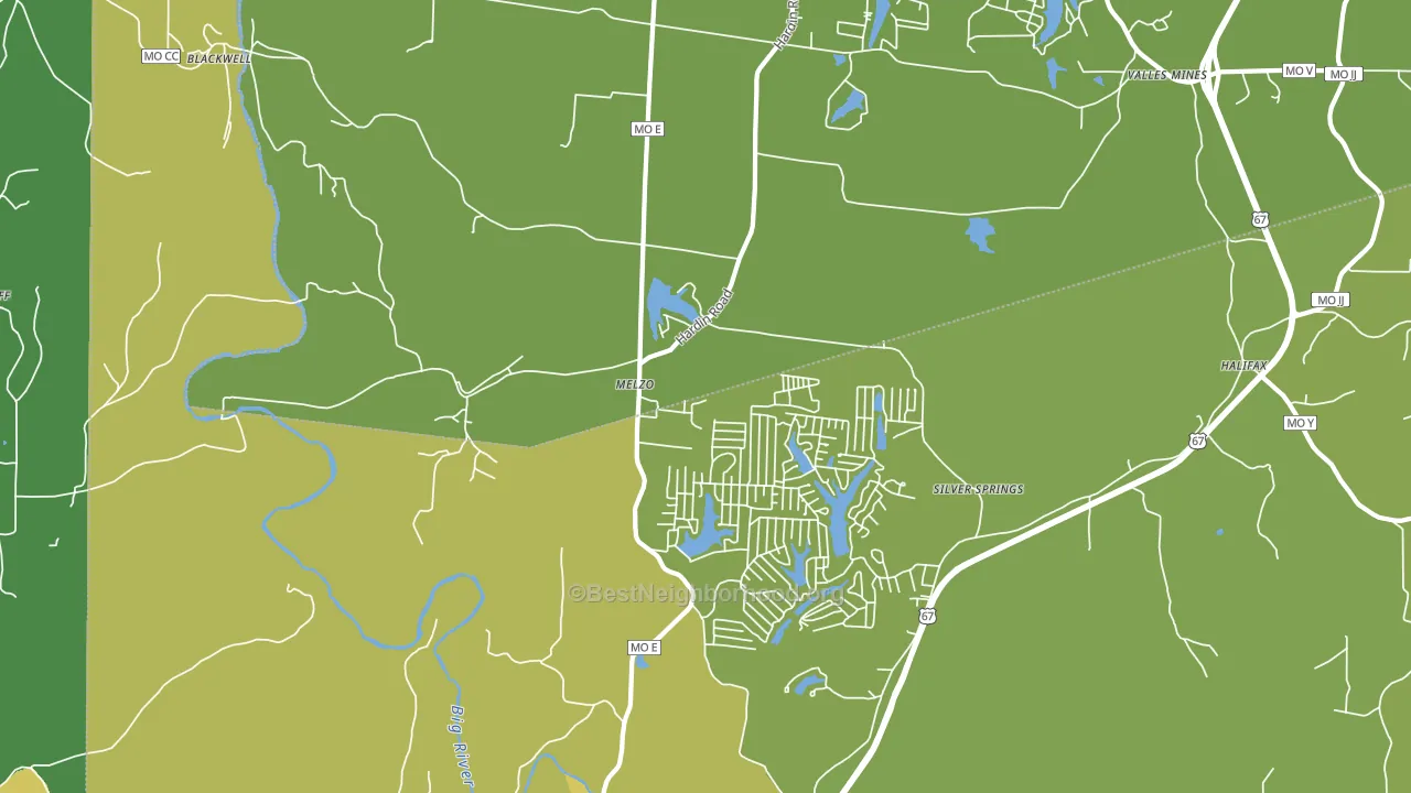 Melzo, MO block-group voter-turnout map