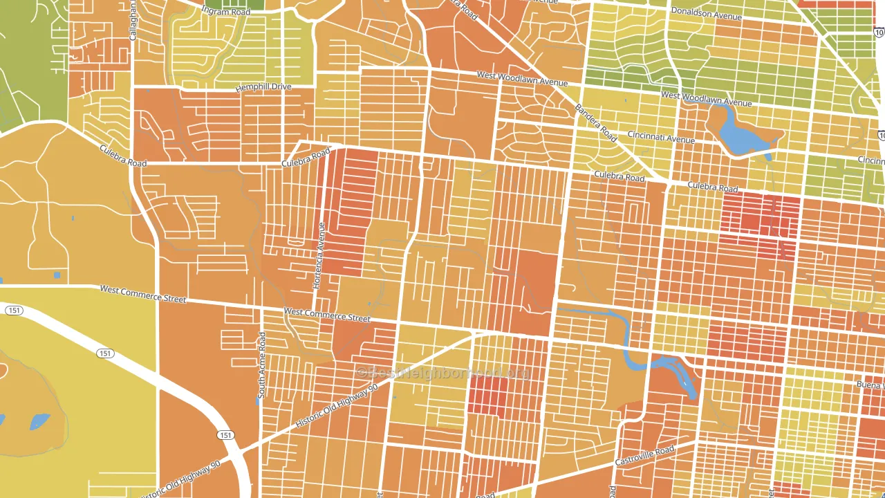 Memorial Heights, San Antonio, TX block-group voter-turnout map