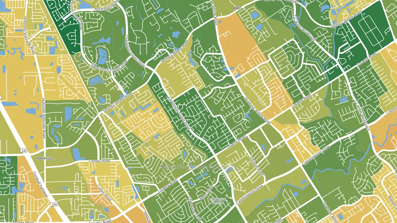 Memorial Northwest, Spring, TX block-group voter-turnout map