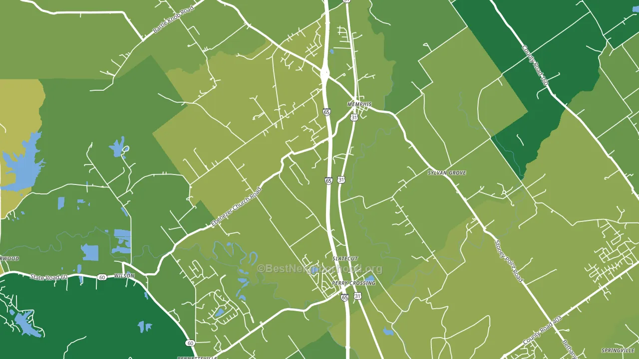 Memphis, IN block-group voter-turnout map