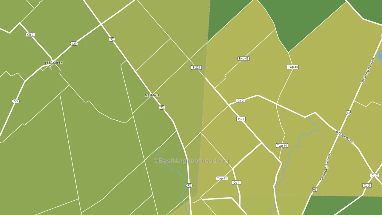 Memphis, OH block-group voter-turnout map