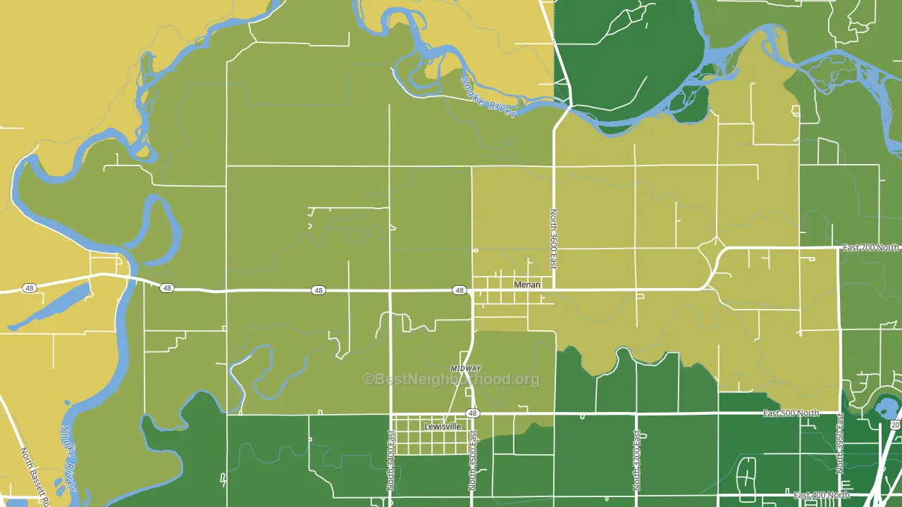 Menan, ID block-group voter-turnout map
