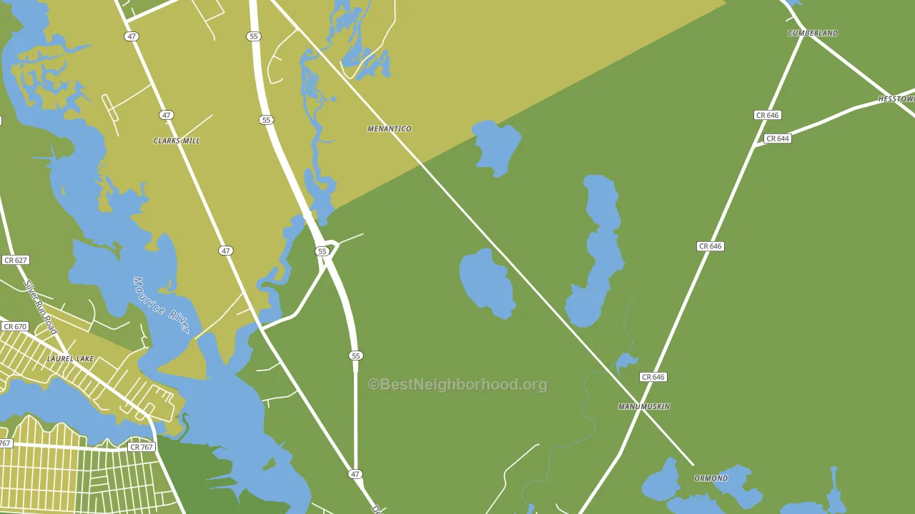 Menantico, NJ block-group voter-turnout map