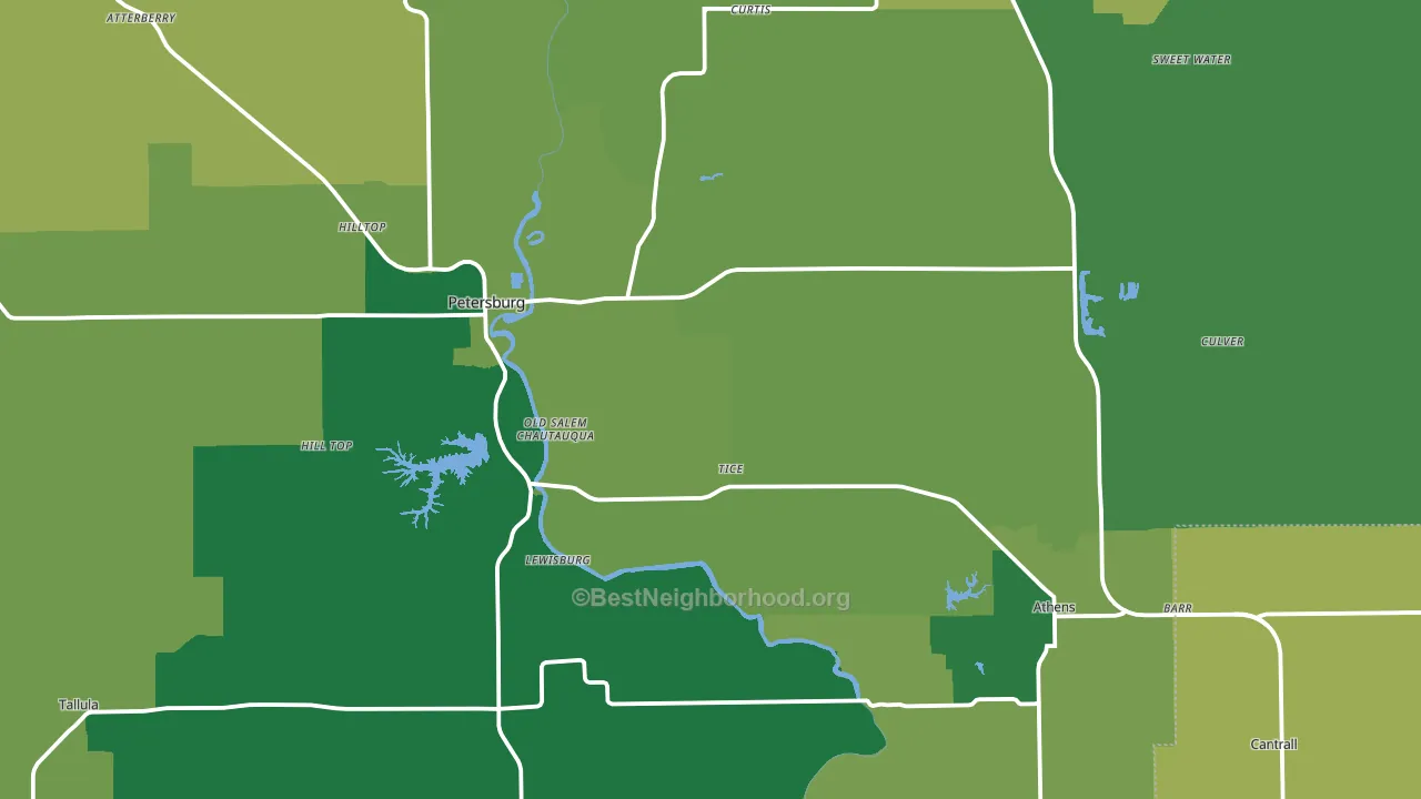 Menard County, IL block-group voter-turnout map