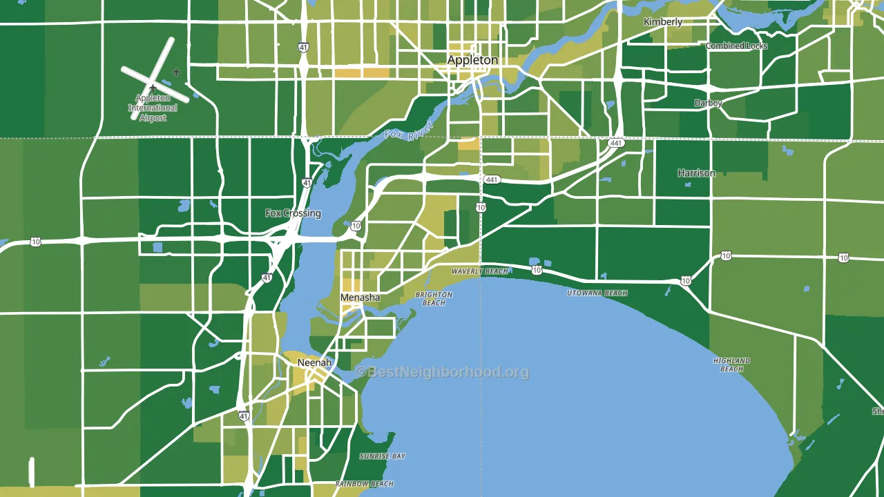 Menasha, WI block-group voter-turnout map