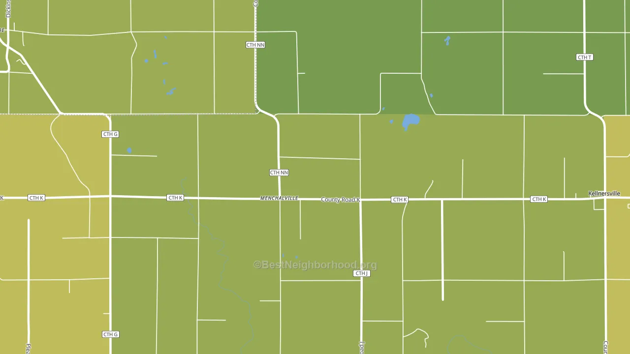 Menchalville, WI block-group voter-turnout map
