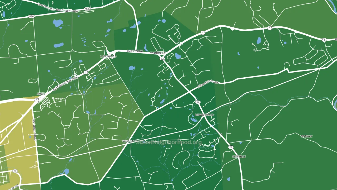 Mendenhall, PA block-group voter-turnout map