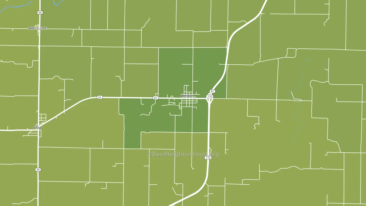 Mendon, IL block-group voter-turnout map