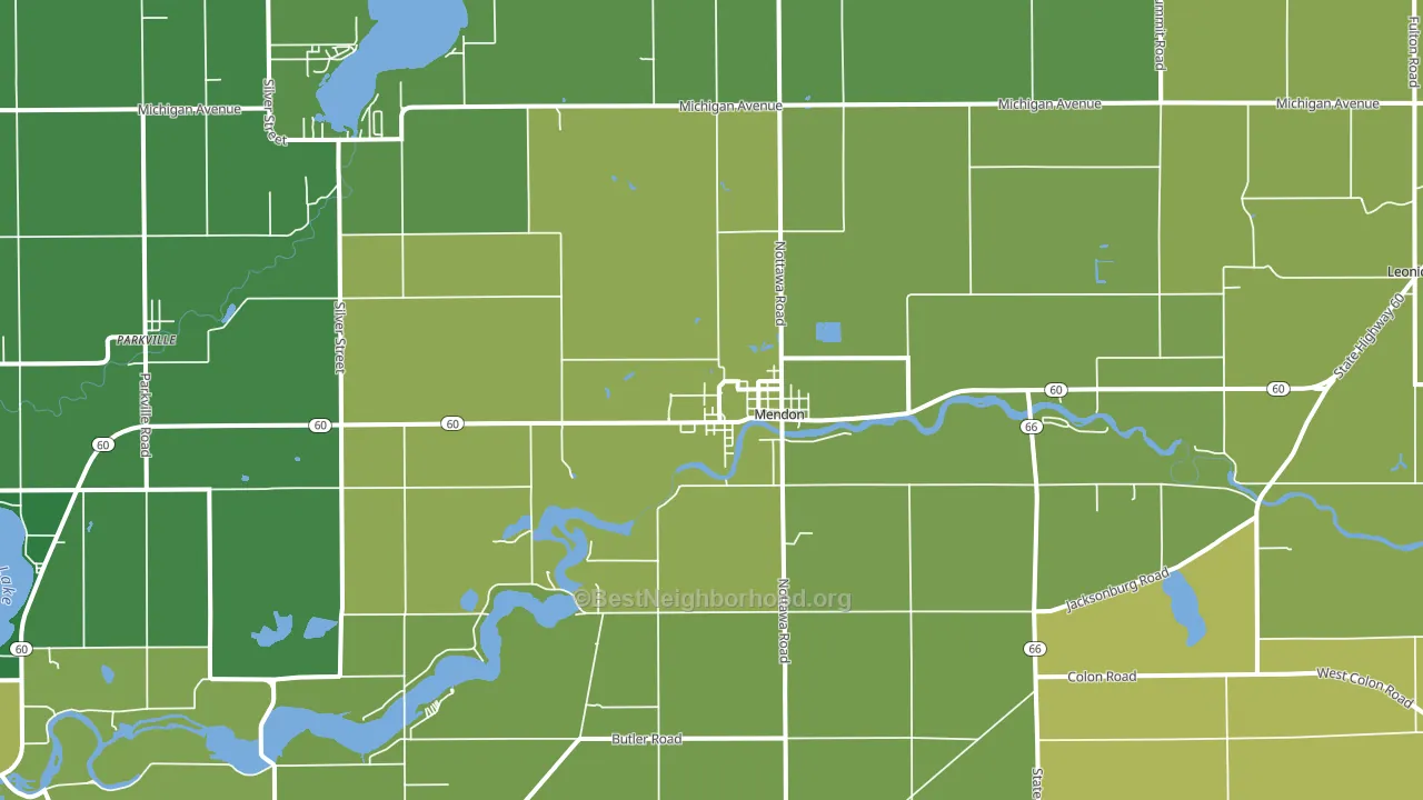 Mendon, MI block-group voter-turnout map