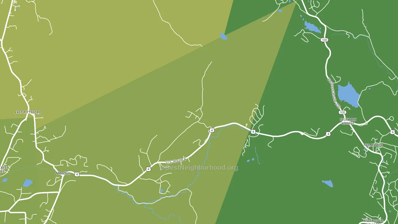 Mendon, VT block-group voter-turnout map
