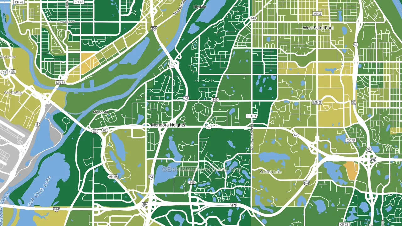 Mendota Heights, MN block-group voter-turnout map