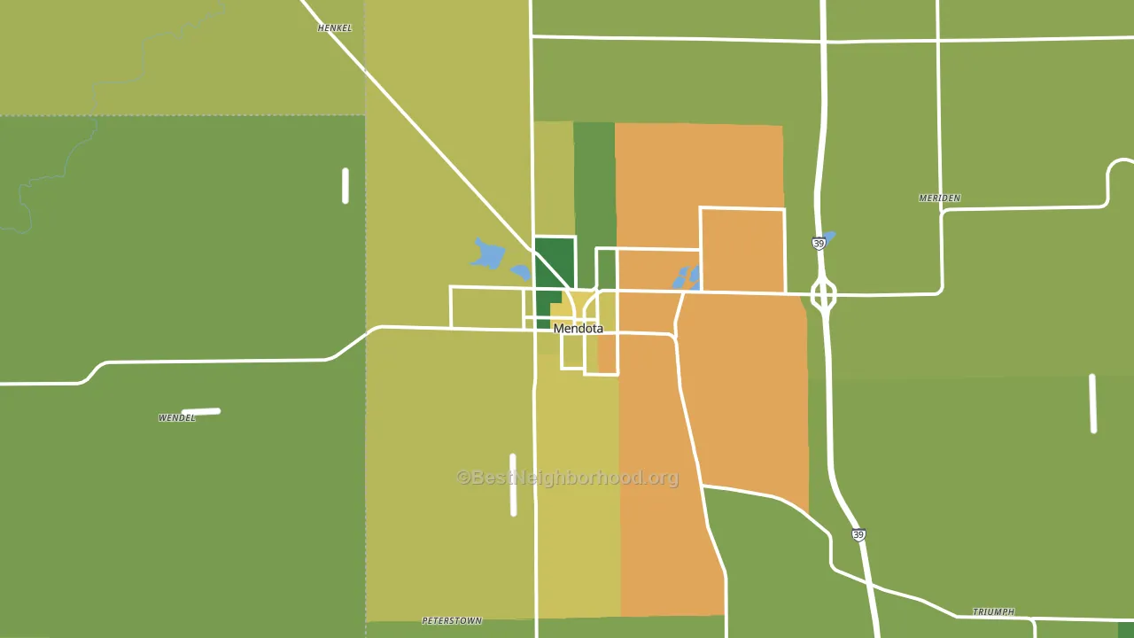 Mendota, IL block-group voter-turnout map