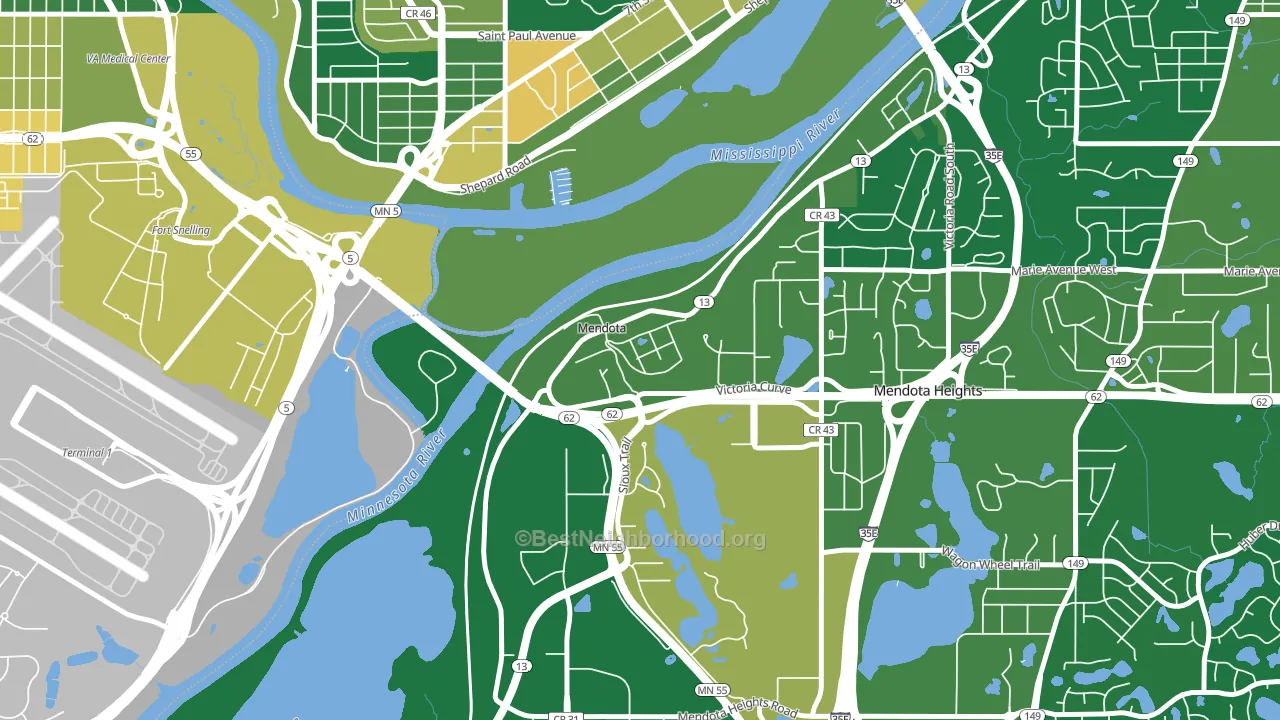 Mendota, MN block-group voter-turnout map