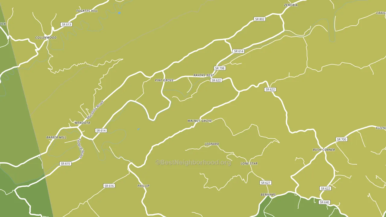 Mendota, VA block-group voter-turnout map