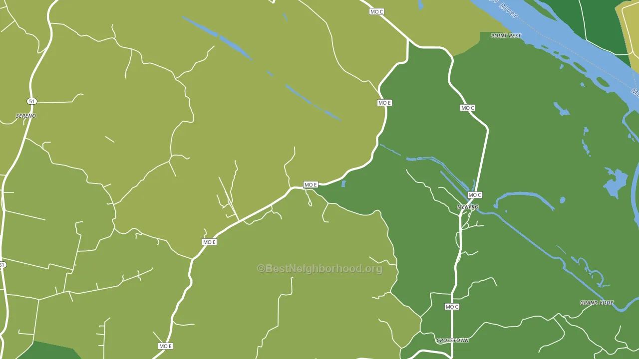 Menfro, MO block-group voter-turnout map