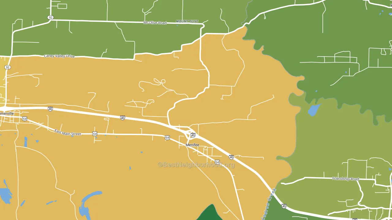 Menifee, AR block-group voter-turnout map