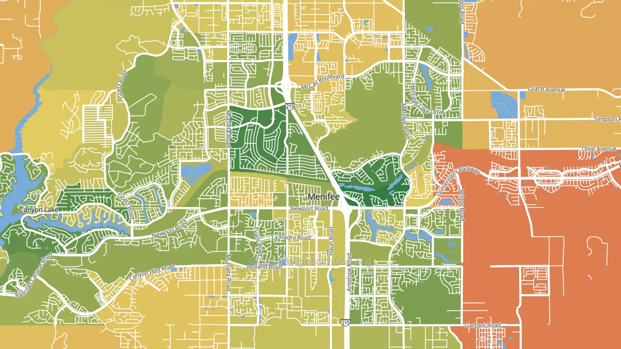 Menifee, CA block-group voter-turnout map