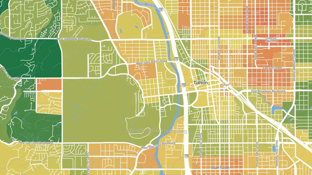 Menlo Park, Tucson, AZ block-group voter-turnout map