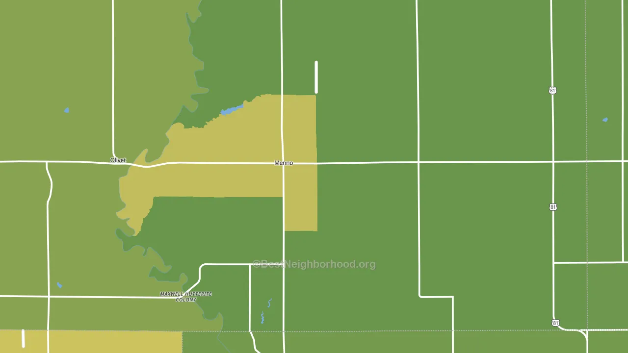 Menno, SD block-group voter-turnout map